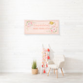 Roze verloop Custom naam afstudeerbanner Spandoek (Insitu)
