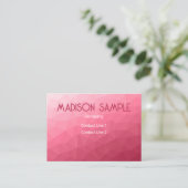 Roze verloop Geometrisch gaas Patroon Monogram Visitekaartje (Staand voorkant)