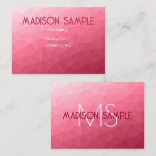 Roze verloop Geometrisch gaas Patroon Monogram Visitekaartje