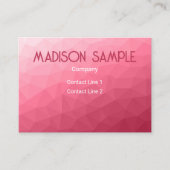 Roze verloop Geometrisch gaas Patroon Monogram Visitekaartje (Voorkant)