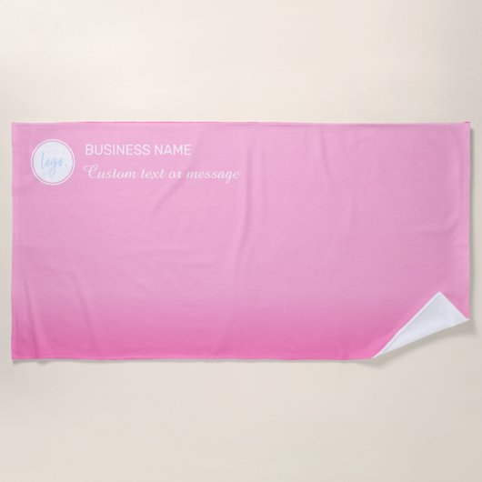 ROZE VERLOOP KLEUR BEDRIJFSNAAM, LOGO, TEKSTGESCHE STRANDLAKEN (Voorkant)