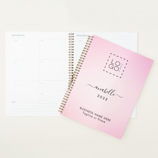 Roze verloop Naam Jaar Aangepast vierkant Logo toe Planner (Display)