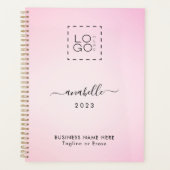 Roze verloop Naam Jaar Aangepast vierkant Logo toe Planner (Voorkant)