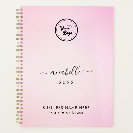 Roze verloop Naam Jaar Aangepaste zakelijke Logo t Planner (Voorkant)