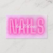 Roze verloop witte nagels door aangepaste tekst fo visitekaartje (Voorkant)
