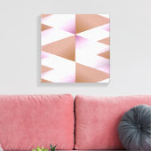 Roze verloopdriehoeken canvas afdruk (Insitu (Woonkamer))