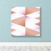 Roze verloopdriehoeken canvas afdruk (Insitu (Houten vloer))