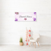 Roze Verlopen Bloem Bruilofts Banner (Insitu)