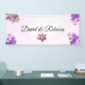 Roze Verlopen Bloem Bruilofts Banner (Beurs)