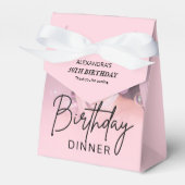 Roze Verlopen Foto Verjaardagsdiner Bedankdoosjes (Voorkant Zijde)
