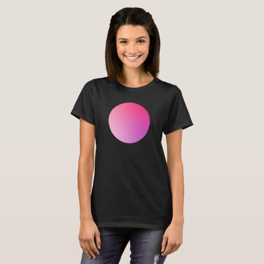 Roze Verlopend Cirkel Vignet Abstract Ontwerp T-shirt (Voorkant volledig)