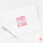 Roze Verlopend Zoete Oogbal Tekst Baby Shower Vierkante Sticker (Envelop)