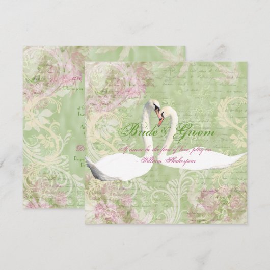 Roze  verloving kaart (Voorkant / Achterkant)