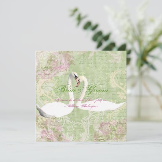 Roze verloving kaart (Staand voorkant)