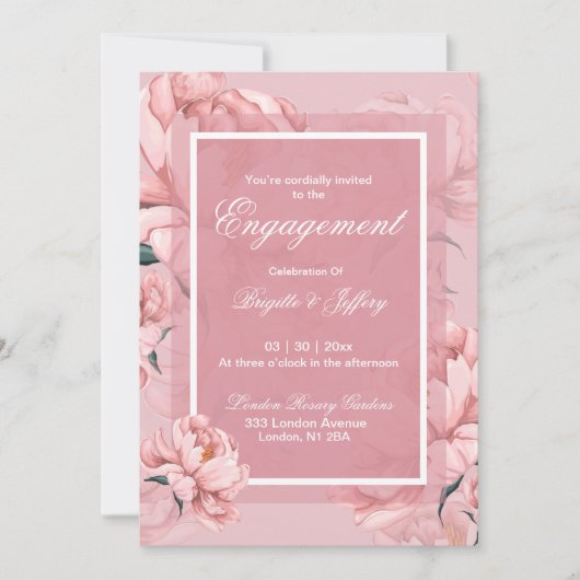 Roze verloving kaart (Voorkant)