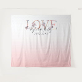 Roze Verloving Selfie Liefde Achtergrond Huwelijk Wandkleed