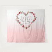 Roze Verloving Verlovingsachtergrond Huwelijk Wandkleed (Voorkant (horizontaal))