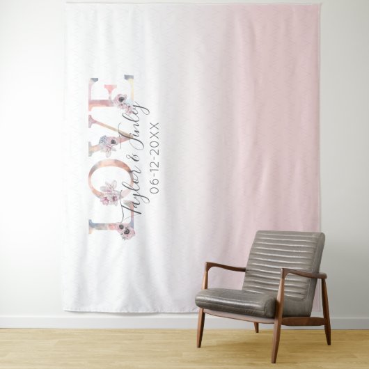 Roze Verloving Verlovingsachtergrond Huwelijk Wandkleed (In situ)