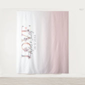 Roze Verloving Verlovingsachtergrond Huwelijk Wandkleed (Voorkant)