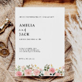 Roze verlovingsfeest bruiloft uitnodiging