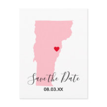 Roze Vermont Rode Hart Bewaar de Datum