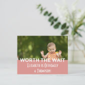 Roze, vernieuwende aankondigingen van goedkeuring aankondigingskaart (Staand voorkant)