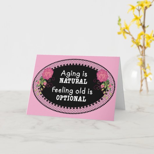 Roze Veroudering is natuurlijk Kaart (Gele Bloem)