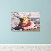 Roze verpakking Shell Canvas Afdruk (Insitu (Houten vloer))