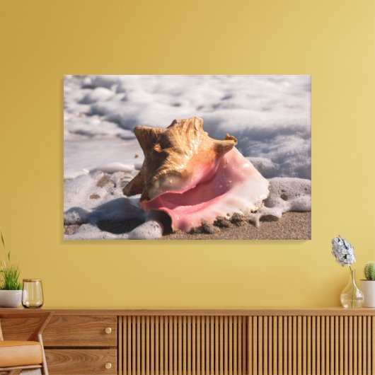 Roze verpakking Shell Canvas Afdruk (Insitu (Woonkamer))