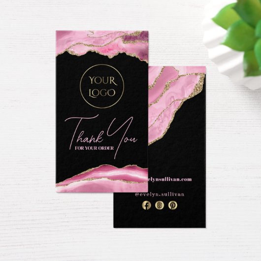 Roze verpakking visitekaartje (Bureau)