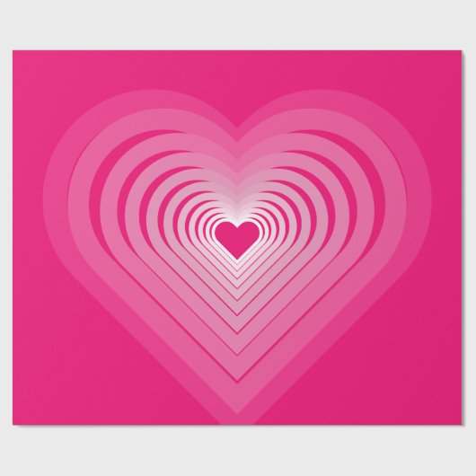 Roze Verpakkingsdocument met Harten - Liefde Cadeaupapier (Vlak)