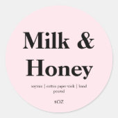 Roze Verpakkingskaars Merk Handgemaakt Ronde Sticker (Voorkant)