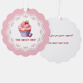 Roze verpakkingslabel voor bakkerij | Aanpasbaar Ornament Kaart