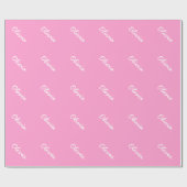 Roze verpakkingspapier met aangepaste baby-naam cadeaupapier (Vlak)