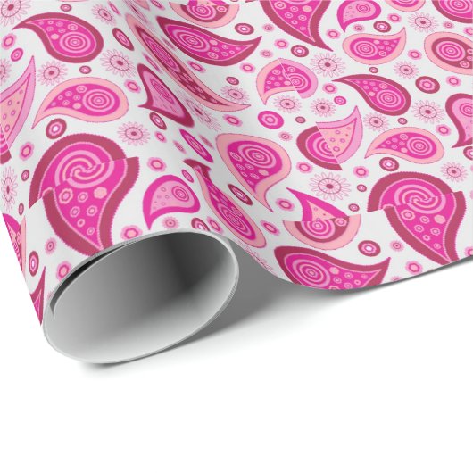 Roze verpakkingspapier van Paisley Cadeaupapier (Rol Hoek)