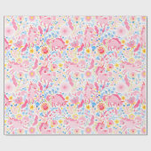 Roze verpakkingspapier voor Unicorn Cadeaupapier (Vlak)
