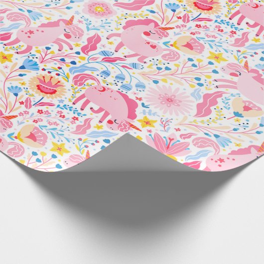 Roze verpakkingspapier voor Unicorn Cadeaupapier (Hoek)