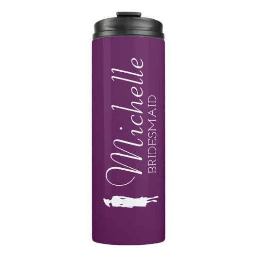 Roze verpersoonlijkte bruidsmeisje thermosbeker (Voorkant)