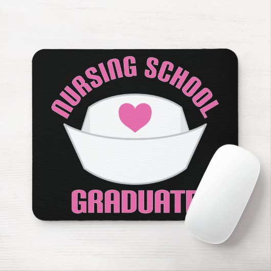 Roze verpleegschool Afstuderen Gift Muismat (Met muis)