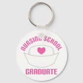 Roze verpleegschool Afstuderen Gift Sleutelhanger (Voorkant)