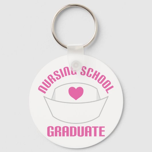 Roze verpleegschool Afstuderen Gift Sleutelhanger (Voorkant)
