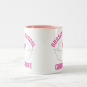 Roze verpleegschool Afstuderen Gift Tweekleurige Koffiemok (Center)