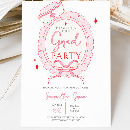 Roze verpleegster afstudeerfeest kaart