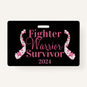 Roze verpleegster borstkanker lint  badge (Achterkant)