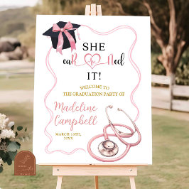 Roze Verpleegster Coquette Afstudeerfeest Poster