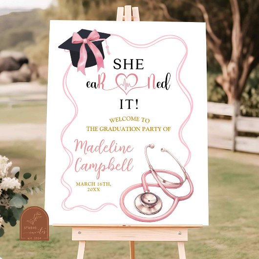 Roze Verpleegster Coquette Afstudeerfeest Poster