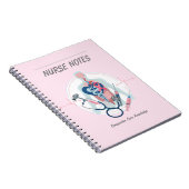 Roze Verpleegster Notities Notitieboek (Rechterzijde)