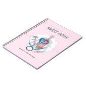 Roze Verpleegster Notities Notitieboek (Linkerzijde)