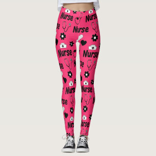 Roze verpleegstersleven naadloos patroon (2) leggings