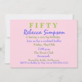 Roze verrassingsuitnodiging 50e verjaardag kaart (Voorkant)